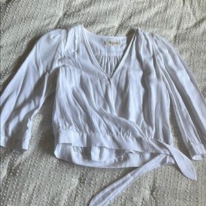 Madewell White Wrap Blouse